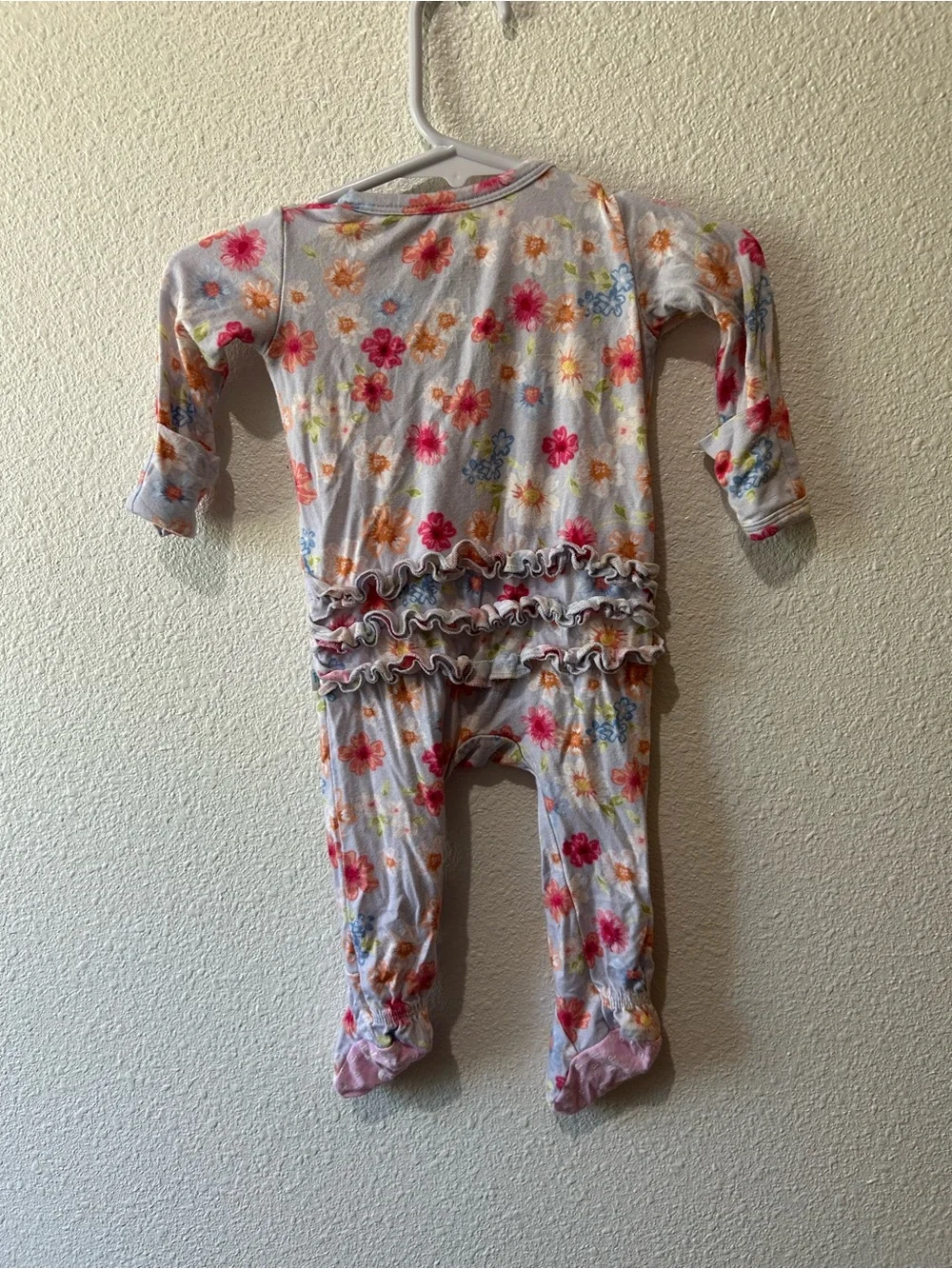Newborn Girls PoshPeanut Floral Footed Pajamas